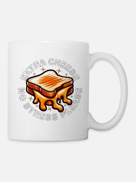 EXTRA CHESSE NO STRESS PLEASE - Mug - white