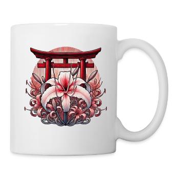 Lys araignée japonais avec porte torii - Mug blanc - blanc - Droite