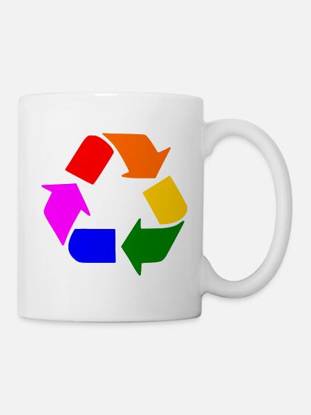 Peace lgbt zeichen - Peacezeichen - Tasse - Weiß
