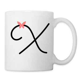 Lettre X Papillon Lettre - Mug blanc - blanc - Droite