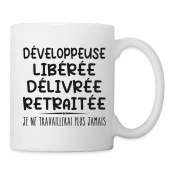 Entwickler feiert Ruhestand mit Humor - Tasse - Weiß - Rechts