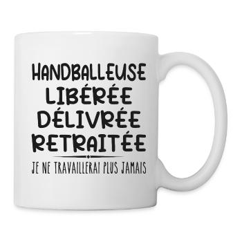 Handball player celebrates her retirement with humor cadea - Mug - white - Right