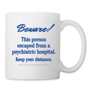 Évadé du service psychiatrique - gardez vos distances - Mug blanc - blanc - Droite