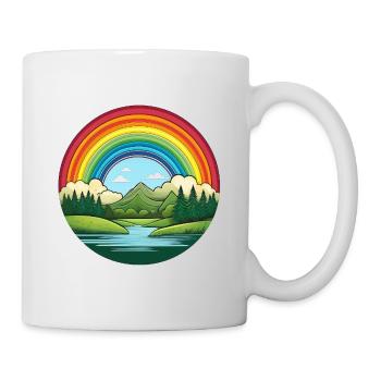 Landschaft mit Regenbogen - Tasse - Weiß - Rechts