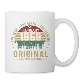 Anniversaire Février 1959 | Vintage Février 1959 - Mug blanc - blanc - Droite
