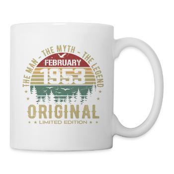 Geburtstag Februar 1953 | Jahrgang Februar 1953 - Tasse - Weiß - Rechts