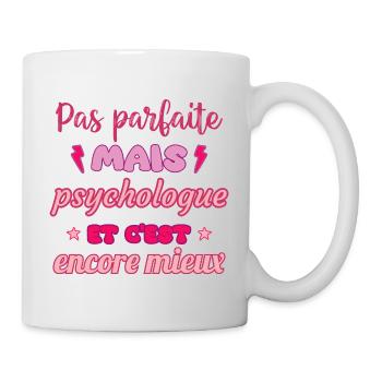 Pas parfaite mais psychologue,idée cadeau - Mug blanc - blanc - Droite