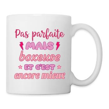 Pas parfaite mais boxeuse,Boxe,boxe - Mug blanc - blanc - Droite