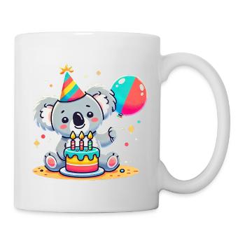 Koala Kid Celebrating Birthday - Tasse - Weiß - Rechts
