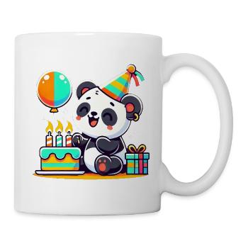 Panda Kid Celebrating Birthday - Tasse - Weiß - Rechts