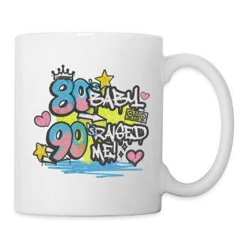 Bébé des années 80 Raised Me des années 90 - Motif graffiti - Mug blanc - blanc - Droite