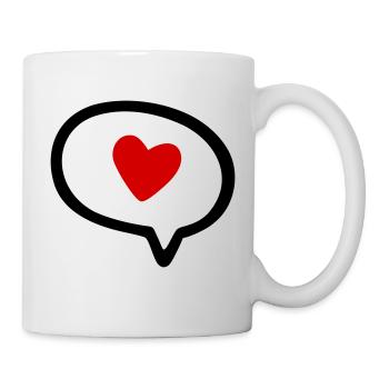 Speech bubble with heart - Mug - white - Right