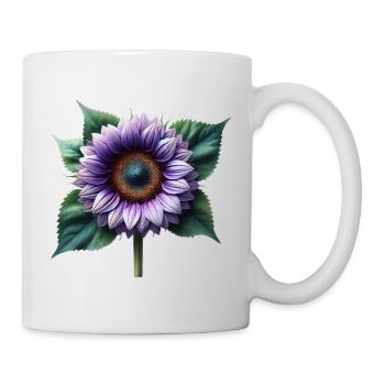 Sonnenblume violett Blumenranke Blume floral - Tasse - Weiß - Rechts
