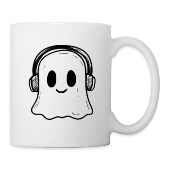 Niedlicher Geist mit Kopfhörern - Tasse - Weiß - Rechts