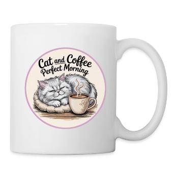 Le chat et le café sont tout ce dont j’ai besoin - Mug blanc - blanc - Droite