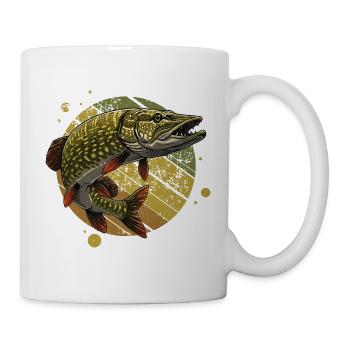 Hecht Raubfisch Angeln Fischen - Tasse - Weiß - Rechts