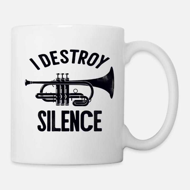 Je détruis le silence trompette disant des paroles - Mug blanc - blanc