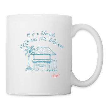 Surf Tiki House sur la plage - Mug blanc - blanc - Droite