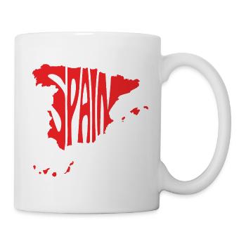 Spanien Landkarte Künstlerisches Typografie-Design - Tasse - Weiß - Rechts