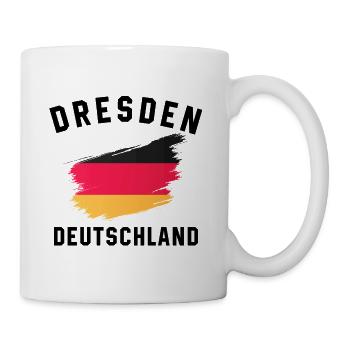 Deutsche Flagge mit Farbspritzern - Tasse - Weiß - Rechts