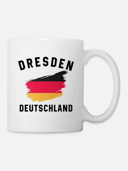 Deutsche Flagge mit Farbspritzern - Tasse - Weiß