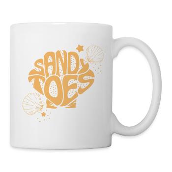 Sandige Zehen Muschel Typografie - Tasse - Weiß - Rechts
