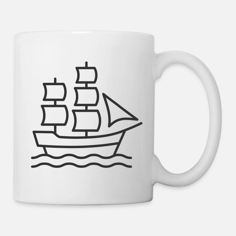 Segelschiff Nautische Reise Illustration - Tasse - Weiß