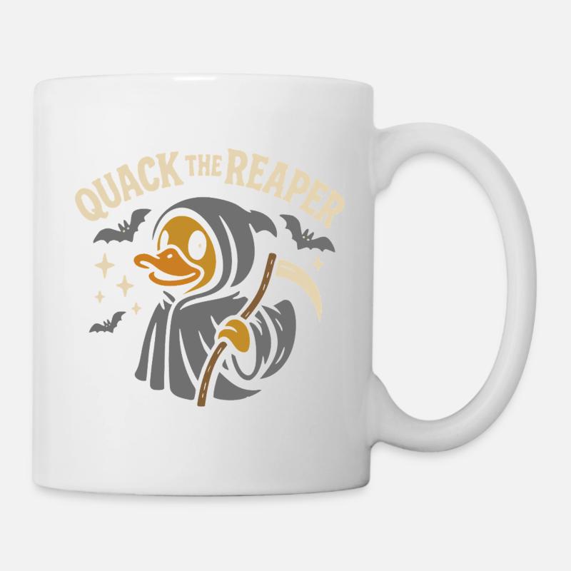 Canard en caoutchouc Grim Reaper avec motif de dicton amusant - Mug blanc - blanc