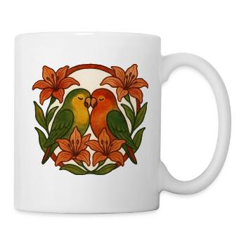 Romantische Turteltauben - Tasse - Weiß - Rechts