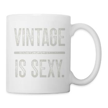 Vintage Design Is Sexy Distressed Effect - Mug - white - Right