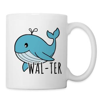 Walter der niedliche Blauwal - Tasse - Weiß - Rechts