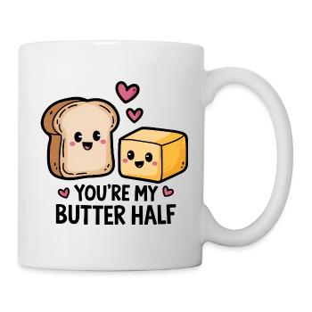 Kawaii Toast and Butter Quote - Mug - white - Right
