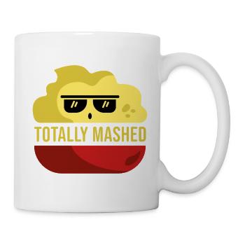 Totally Mashed Lustiges Wortspiel Kartoffel Karikatur - Tasse - Weiß - Rechts