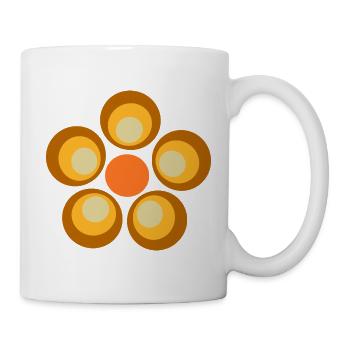 70s flower pattern retro hippie flowers power - Mug - white - Right