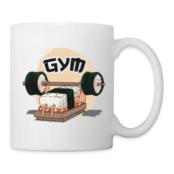Sushi Humor im Fitnessstudio - Tasse - Weiß - Rechts