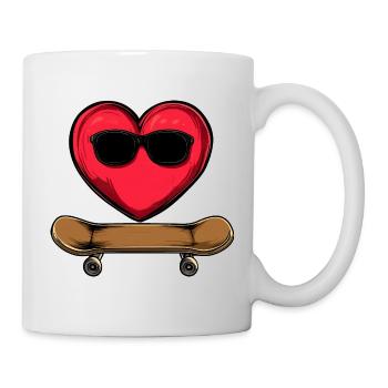 Hearts Skater / Skateboard Heart - Mug - white - Right