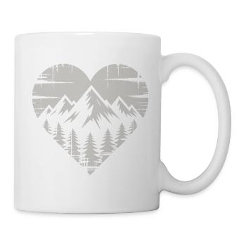 Bergkulisse Herz Design - Tasse - Weiß - Rechts