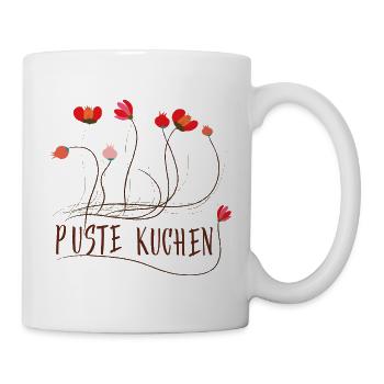 Blumen mit verspielten Linien - Tasse - Weiß - Rechts