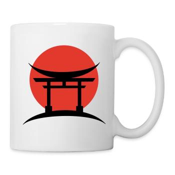 Abstract Gradient Japanese Torii - Mug - white - Right