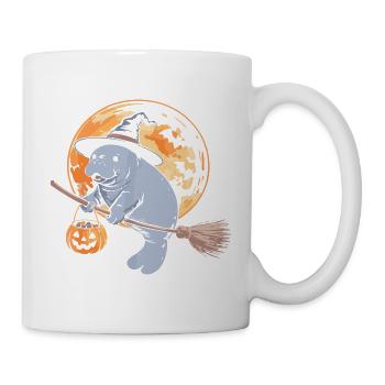 Whimsical Hippo Witch Halloween Design - Mug - white - Right