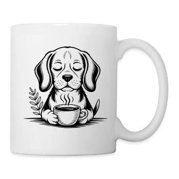 Coffee Dog – Cooles Kaffee-Logo - Tasse - Weiß - Rechts