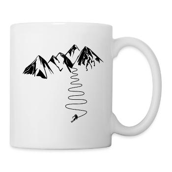Geschenk für Hochgebirgsskifahrer in den Alpen, Pyrenäen - Tasse - Weiß - Rechts