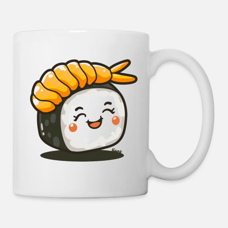 Rouleau de sushi aux crevettes - Mug blanc - blanc