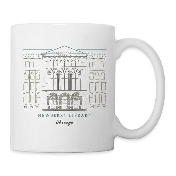 Historisches Bibliotheksgebäude Chicago - Tasse - Weiß - Rechts