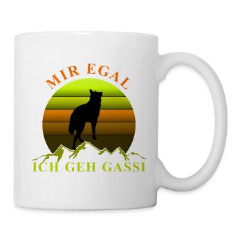 Hund - mir egal ich geh Gassi - Tasse - Weiß - Rechts