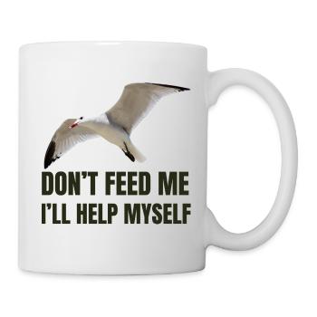 Möwe mit mutigem Statement - Tasse - Weiß - Rechts