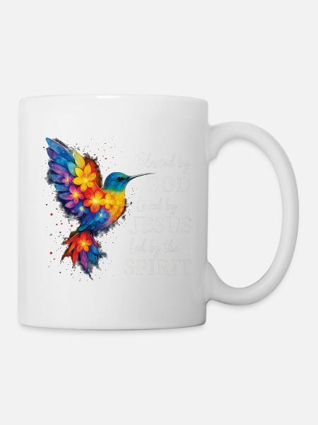 Geliebt von Jesus Christian Floral Kolibri - Tasse - Weiß