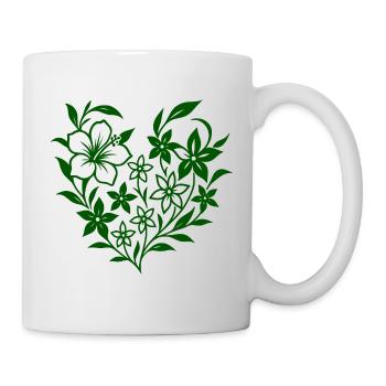 Design floral avec des fleurs dessinées à la main - Mug blanc - blanc - Droite