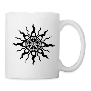 Sonne Tribal Ornament Design - Tasse - Weiß - Rechts