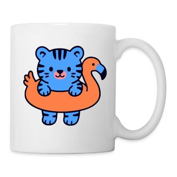 Little Floating Blue Tiger - Mug - white - Right